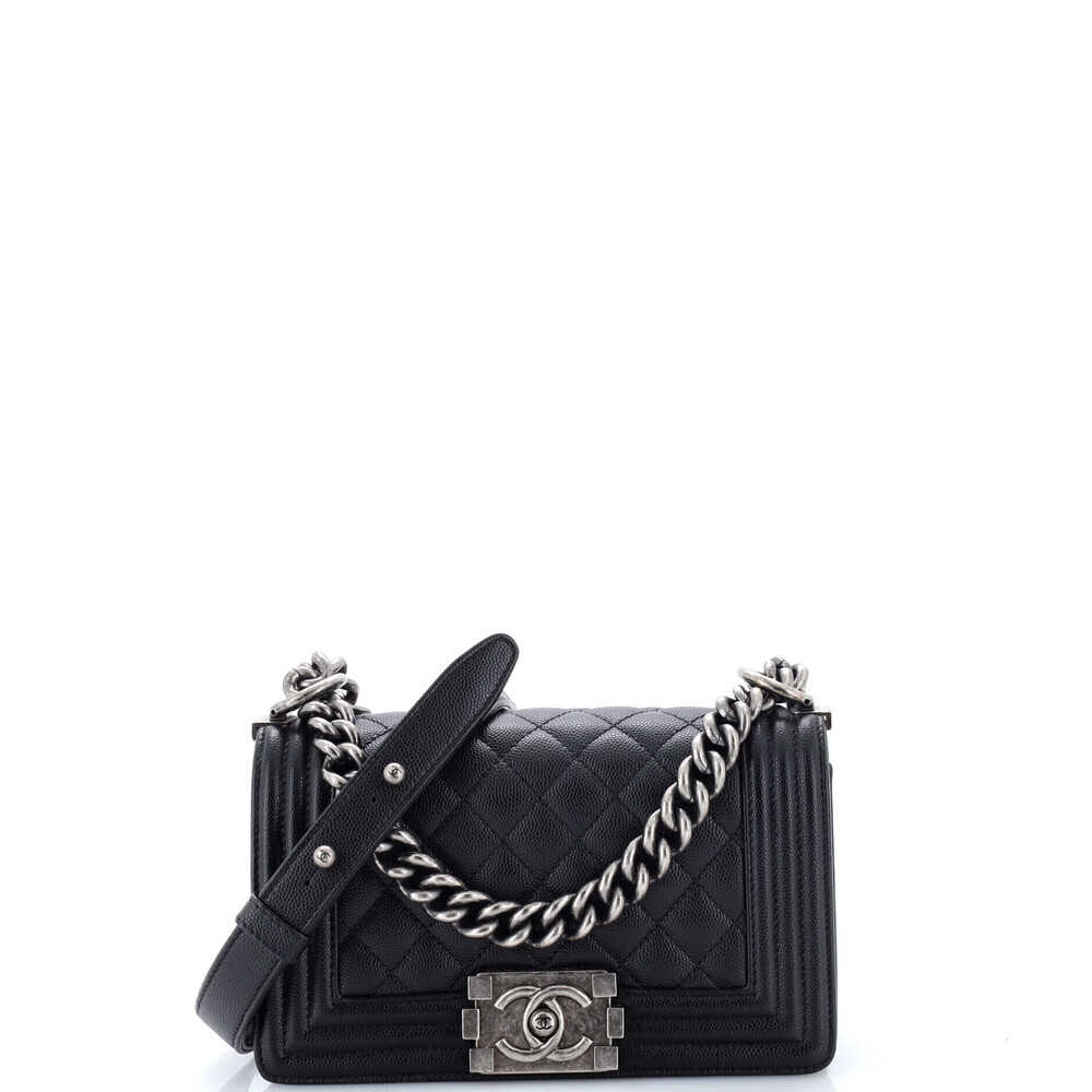 Chanel Small Boy Flap Bag Quilted Caviar